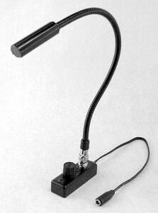 L-1 Series 12 inch 2.40 watt Black Gooseneck Task Light Portable Light, with Euro Power Supply